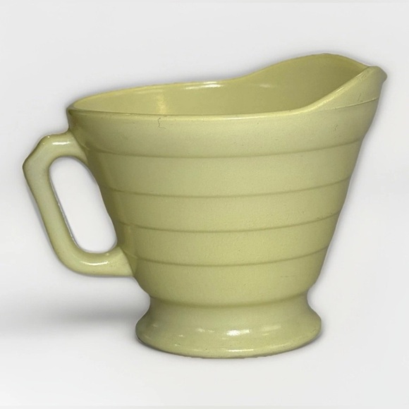 Hazel Atlas Depression Glass Platonite Moderntone Pastel Yellow Creamer Farm 3" - Picture 3 of 5